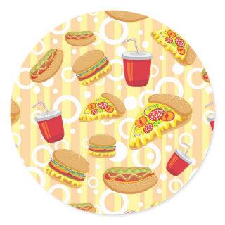 Fast Food Classic Round Sticker