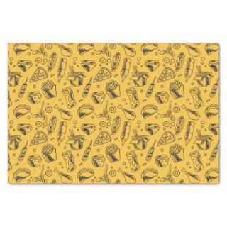 Fast Food Hamburger Fries Hot Dog Chicken Pattern Tissue Paper