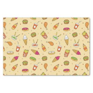 Fast Food Pattern Yellow Tissue Paper