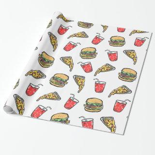 Fast Food Pizza Burger Drink Pattern