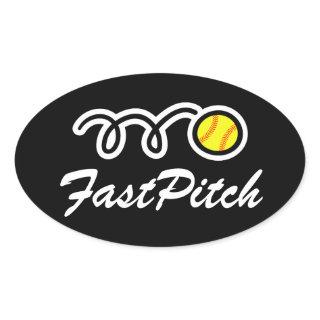 Fastpitch softball stickers | Oval shape