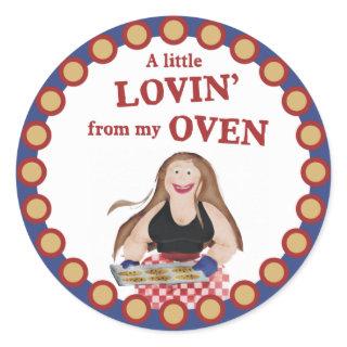 Fat  leotard baker with cookies baking sticker