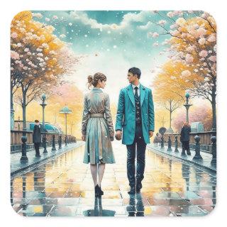 Fate Brought Us Together Square Sticker