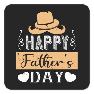 Father - Happy Father's Day Square Sticker