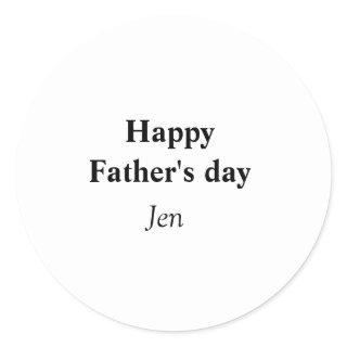 fathers day add your name text image editable  inv classic round sticker