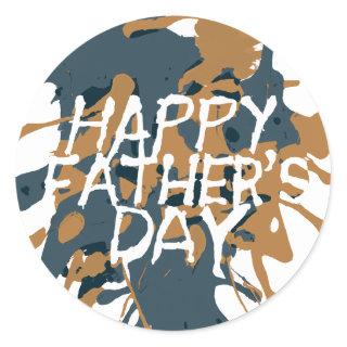 Father's Day Artsy Abstract  Classic Round Sticker