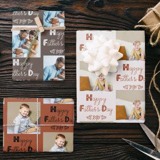 Fathers Day Custom Photo Brown Terracotta Set of 3  Sheets