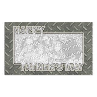 Fathers Day Cut Out ADD YOUR PHOTO Metal Grid Rectangular Sticker