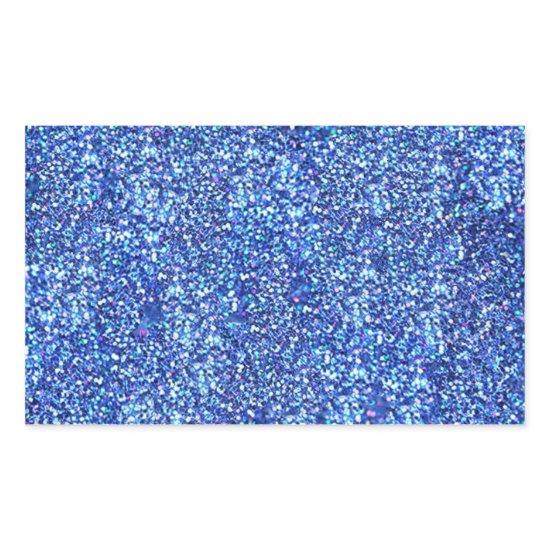 Faux Blue Glitter Blank Template Glamorous Classic Rectangular Sticker