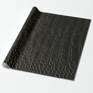 Faux Brown Alligator Crocodile Leather Print