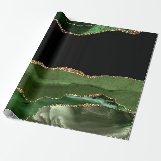 Faux Emerald Green Marbled Agate Contemporary
