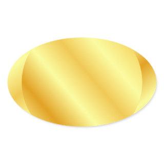 Faux Gold Blank Template Add Text Monogram Oval Sticker