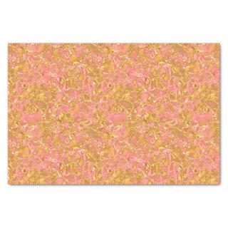 Faux Gold Coral Blush Pink Metallic Waves Pattern Tissue Paper