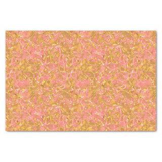 Faux Gold Coral Blush Pink Metallic Waves Pattern Tissue Paper