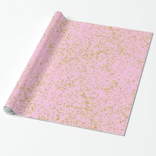 Faux Gold Foil Pink Background Sprinkle Glitter