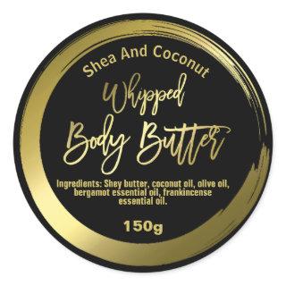 FAUX Gold Foil Shea Body Butter Circle Labels