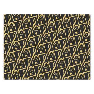 Faux Gold Foil Treble Clef Musical