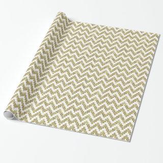 Faux Gold & Glitter Chevron Geometric Pattern