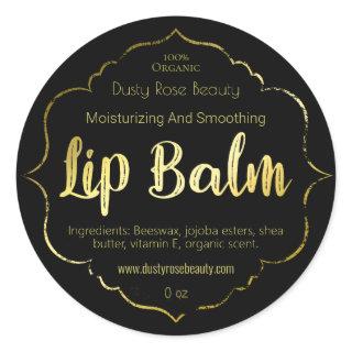 Faux Gold Lip Balm Label Handmade Business