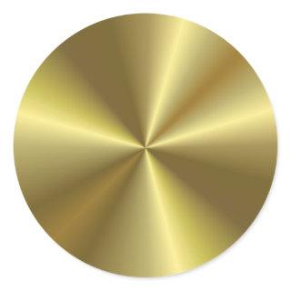 Faux Gold Metallic Look Custom Blank Template Classic Round Sticker