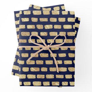Faux gold pattern and dark blue  sheets