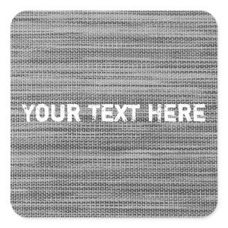 Faux Gray Fabric Custom Text Sticker
