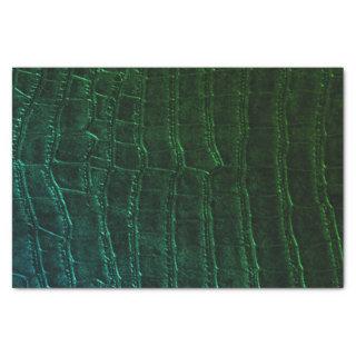 Faux Green Alligator Leather Print Texture Animal Tissue Paper