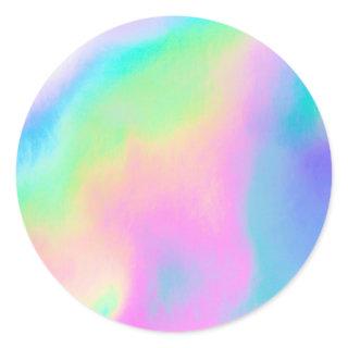 Faux Holographic Custom Trendy Classic Round Sticker