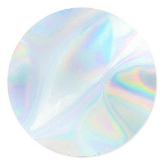 Faux Holographic Custom Trendy Classic Round Sticker