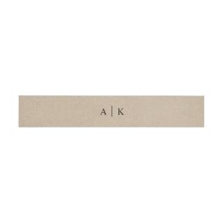 Faux Kraft paper rustic monogram initials Invitati Invitation Belly Band