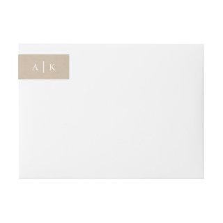 Faux Kraft Paper Rustic Monogram Return Address Wrap Around Label