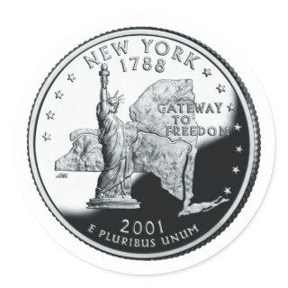 Faux New York State Quarter Sticker