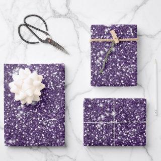 Faux Purple Glitter Texture Look - Printed Image -  Sheets