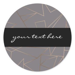 Faux rose gold elegant modern minimalist geometric classic round sticker