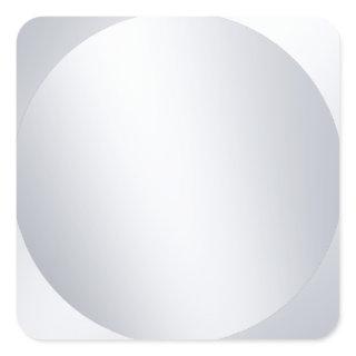 Faux Silver Blank Custom Template Metallic Look Square Sticker