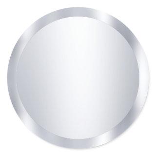Faux Silver Blank Modern Template Add Your Text Classic Round Sticker