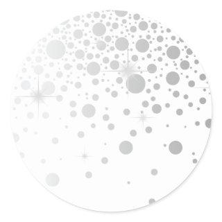 Faux Silver Foil Confetti Dots Elegant Sticker