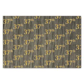 Faux Wood, Faux Gold 37th (Thirty-Seventh) Event Tissue Paper