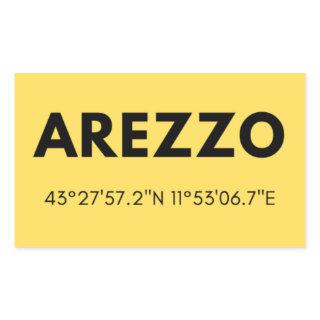 Favorite City Arezzo Italy Skyline Coordinates Rectangular Sticker