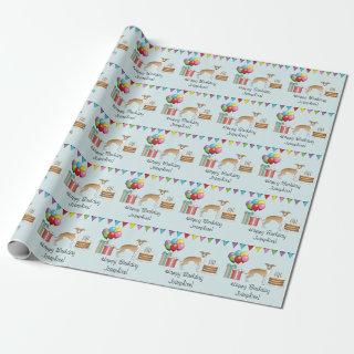 Fawn And White Italian Greyhound Colorful Birthday