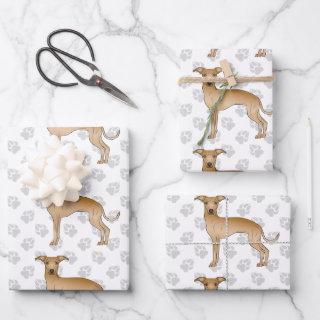 Fawn Italian Greyhound Cartoon Dogs With Paws  Sheets