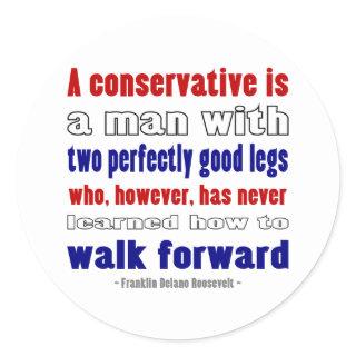 FDR Defines Conservatives Darker Classic Round Sticker