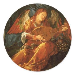 Feast of the Rose Garlands Angel by Albrecht Durer Classic Round Sticker