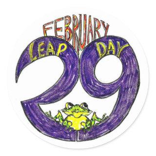 FEBRUARY 29 LEAP DAY CLASSIC ROUND STICKER