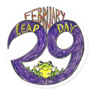 FEBRUARY 29 LEAP DAY CLASSIC ROUND STICKER