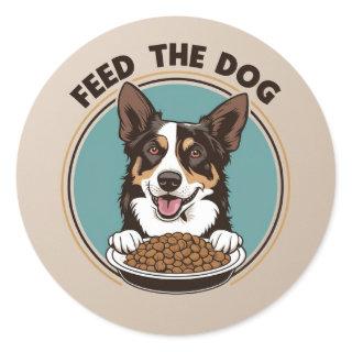 Feed The Dog Classic Round Sticker