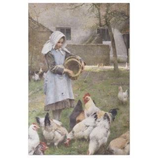 Feeding the Chickens (by Walter Frederick Osborne) Tissue Paper