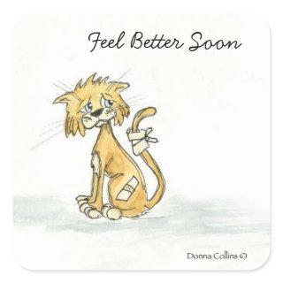 Feel Better Soon Kitty Square Sticker