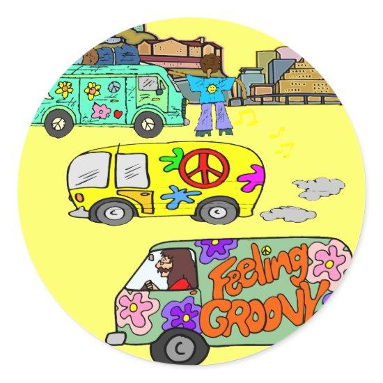 Feeling Groovy Baby Boomer Classic Round Sticker