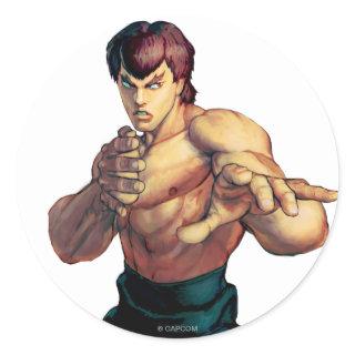 Fei Long Hands Raised Classic Round Sticker